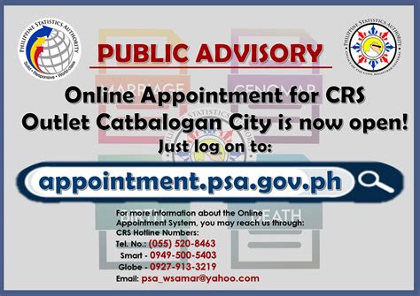 catbalogan psa online appointment|ADVISORY: .